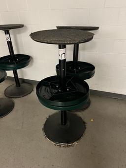 4 Metal Round Green Tables