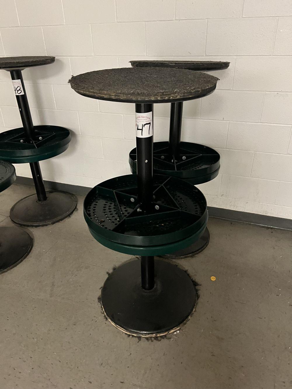 4 Metal Round Green Tables