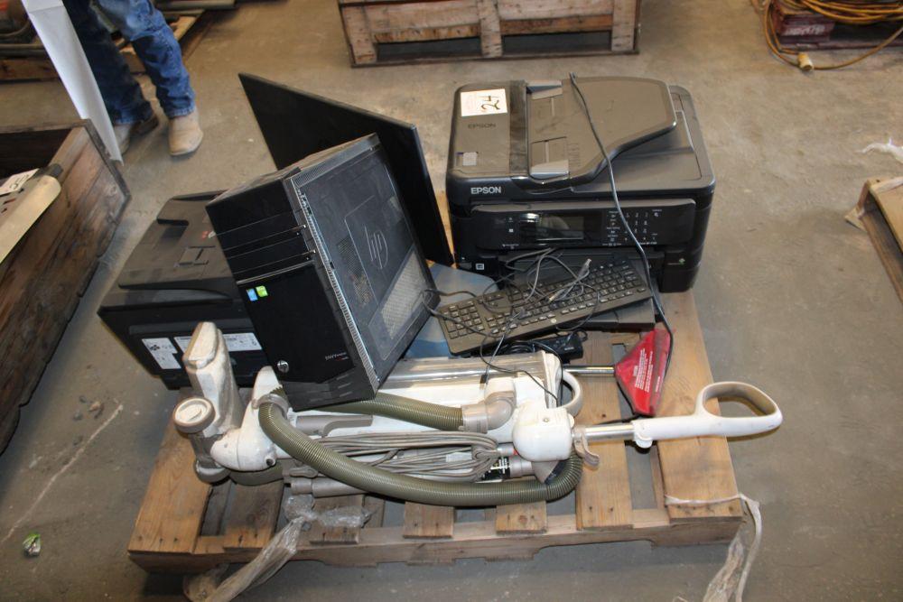 (2) Printers, Vac, Monitor, Keyboard, Misc