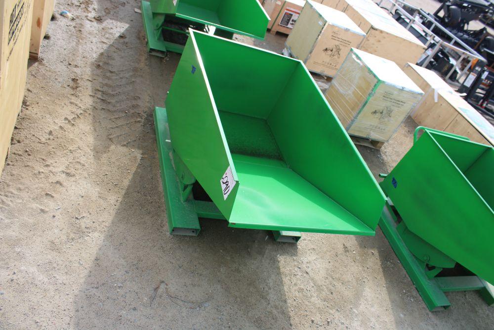 Green Pallet Fork Dump Bin