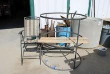 36" Cement Pipe, Steel Round Rack