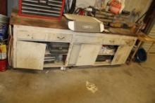 90" Wood Shop Cabinet w/Contents