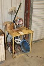 24"x24" Steel Shop Table w/Contents
