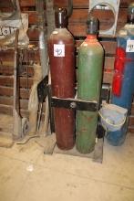 2- Oxygen & Acetylene Tanks w/Stand