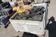 Crate - Rain Coat, Vise, Broom, Hose, Valves
