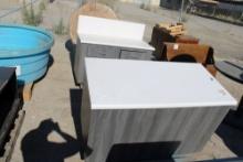 (2) Rolling Counters w/Drawers, Wood Table, Chair