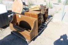 Rolling Counter w/Drawers, Wood Table, Chair