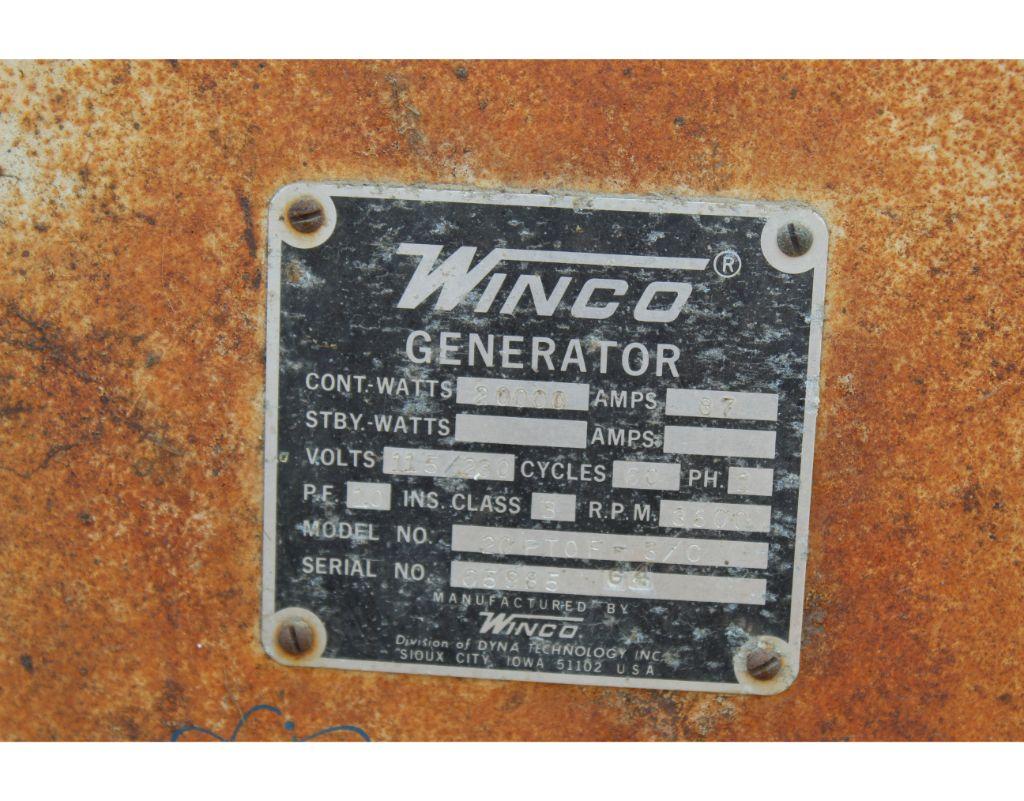 Winco 20,00 watt port. generator on cart