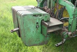 9 JD Frt. Suitcase Wts. w/ Bracket – Mtd. For Quick Hitch - Sold Ten Times the Money
