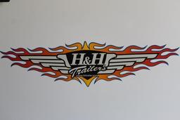 2004 8Ft.x18Ft. H&H Enclosed Trailer w/ Rear Drop Gate, Side Door, Like New