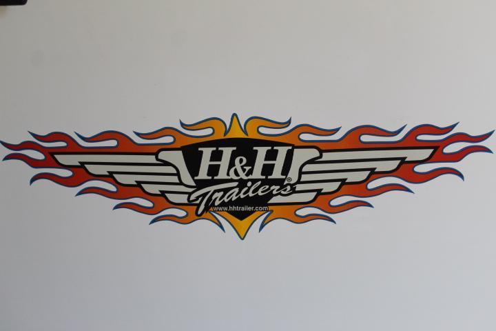 2004 8Ft.x18Ft. H&H Enclosed Trailer w/ Rear Drop Gate, Side Door, Like New