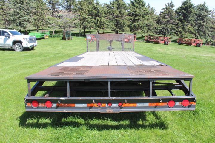 Homemade 5th Wheel 8x20 Gooseneck Implement Trailer w/4 Ft. Beavertail & Ramps