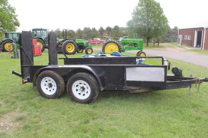 6 Ft.x12 Ft. BP Car Trailer w/6 Bolt Rims & Ramps (Good)