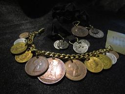 Vintage Foreign Coin Braclet 1950's 1960's and Others