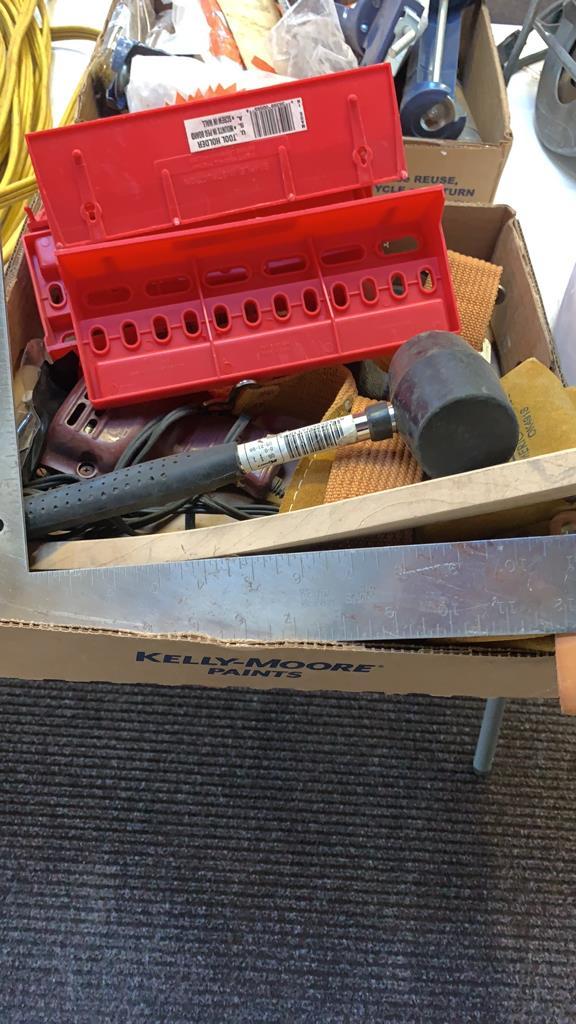 Box of soldering gun, tool holders, tool belt,