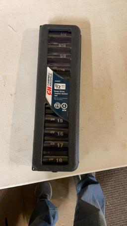 CH 11pc 1/2” deep drive impact socket set