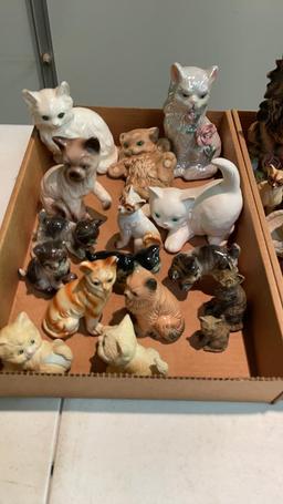 3 boxes of cat figurines
