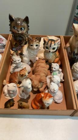 3 boxes of cat figurines