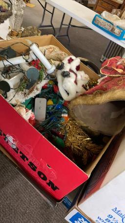 2 boxes of Christmas decorations