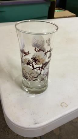 3 boxes of glasses & misc jars