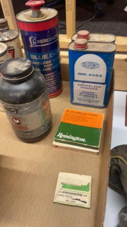 Gun powders and primers.