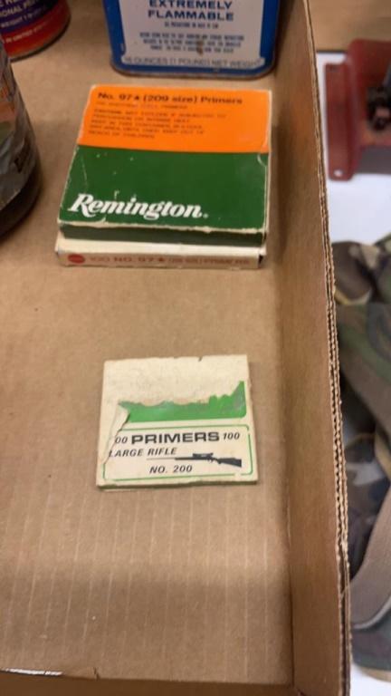 Gun powders and primers.