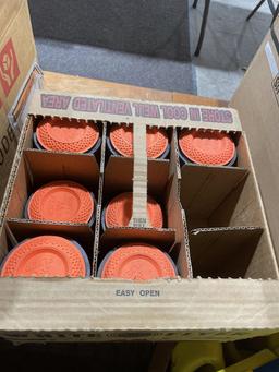 Partial box of clay pigeons