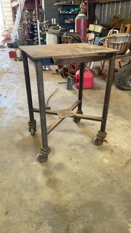 24”x28” Steel Work Table On Rollers