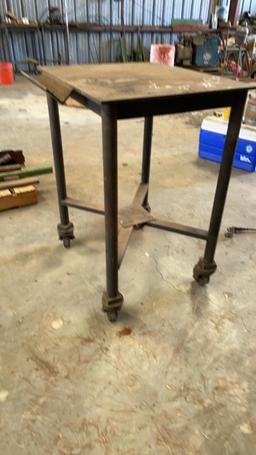 24”x28” Steel Work Table On Rollers