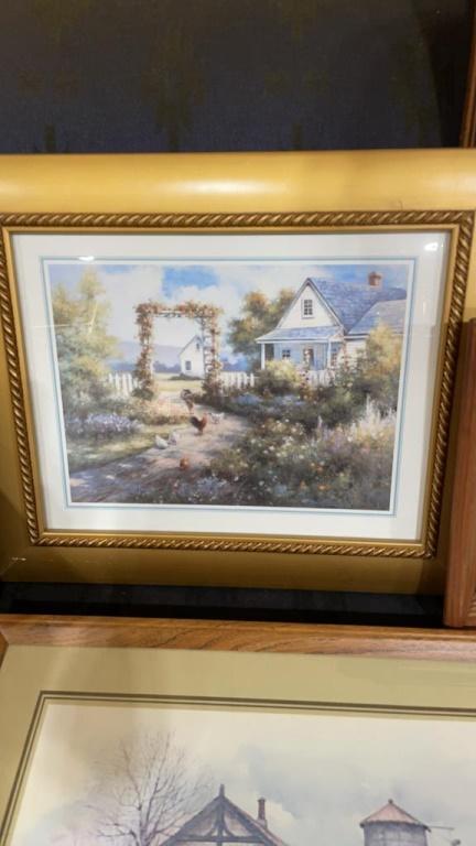 Misc framed artwork -old homes