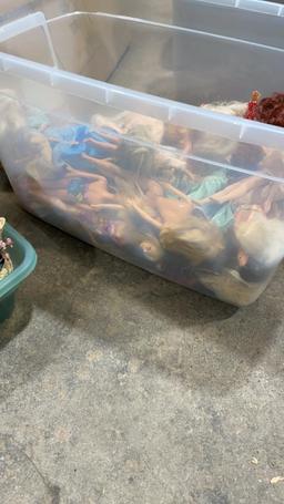Box of misc Barbie dolls