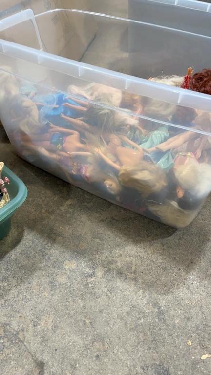 Box of misc Barbie dolls