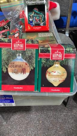 2 boxes of Christmas decorations