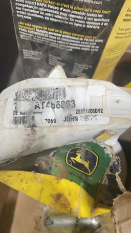 Box of John Deere filters & parts