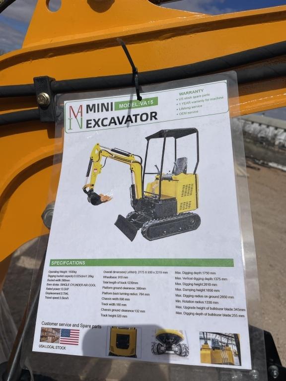 2024 MIVA VA15 Mini Excavator