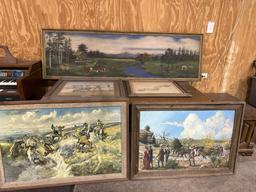 Large misc western paintings