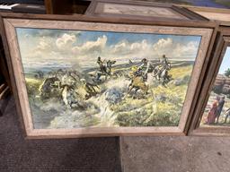 Large misc western paintings