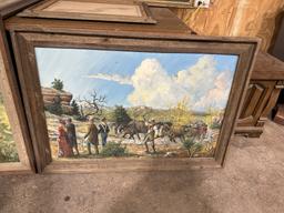 Large misc western paintings