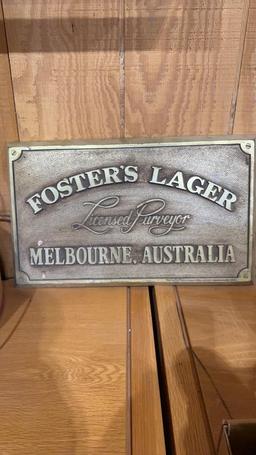 Coors light fixture & Foster’s Lager sign