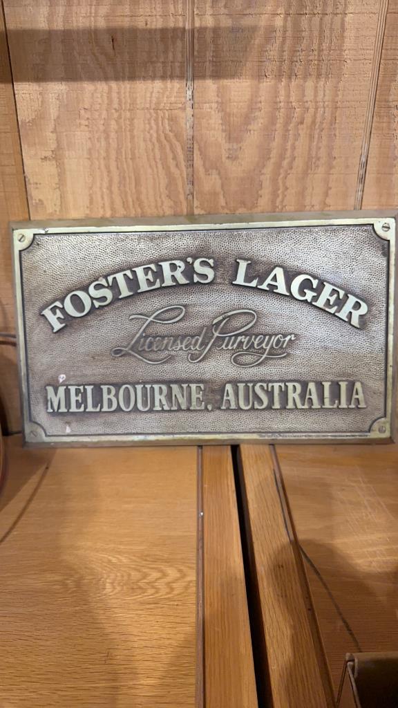 Coors light fixture & Foster’s Lager sign