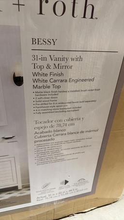 New 31in Vanity w/top, mirror & backsplash