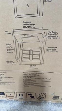 New 31in Vanity w/top, mirror & backsplash