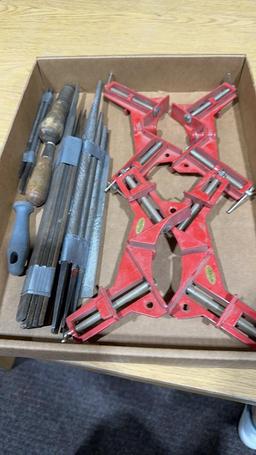 Box of 4-90 degree clamps & files