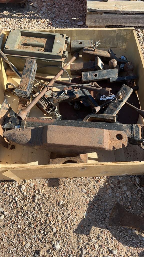 Misc hitches, trailer jack, anvil & tractor pins