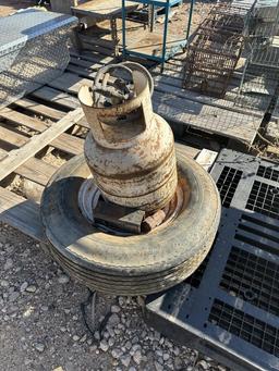 Tire & wheel, propane tank, hitch adapter &