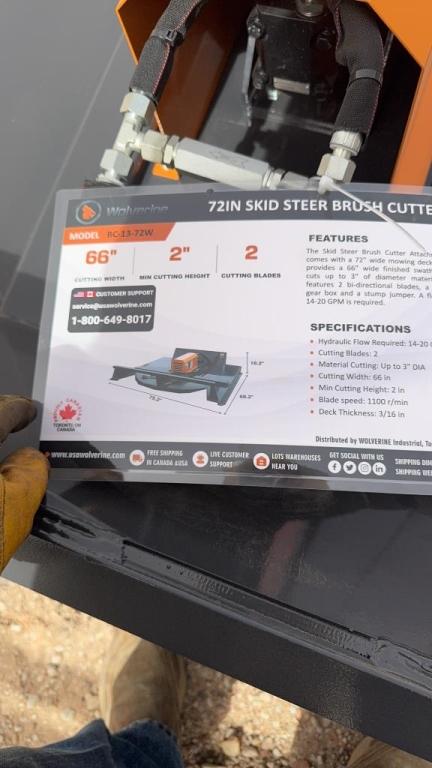 Wolverine brush cutter for skid steer