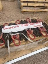 Lot of 8 7' Double leg lifting chain sling