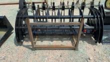 Skid steer curved log grabber