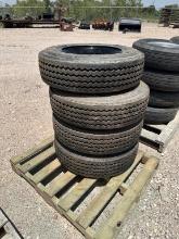 Set of 4—-235/75R17.5 tires & wheels