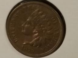 An absolutely gorgeous 1879 Indian Cent in About Uncirculated red-brown condition
